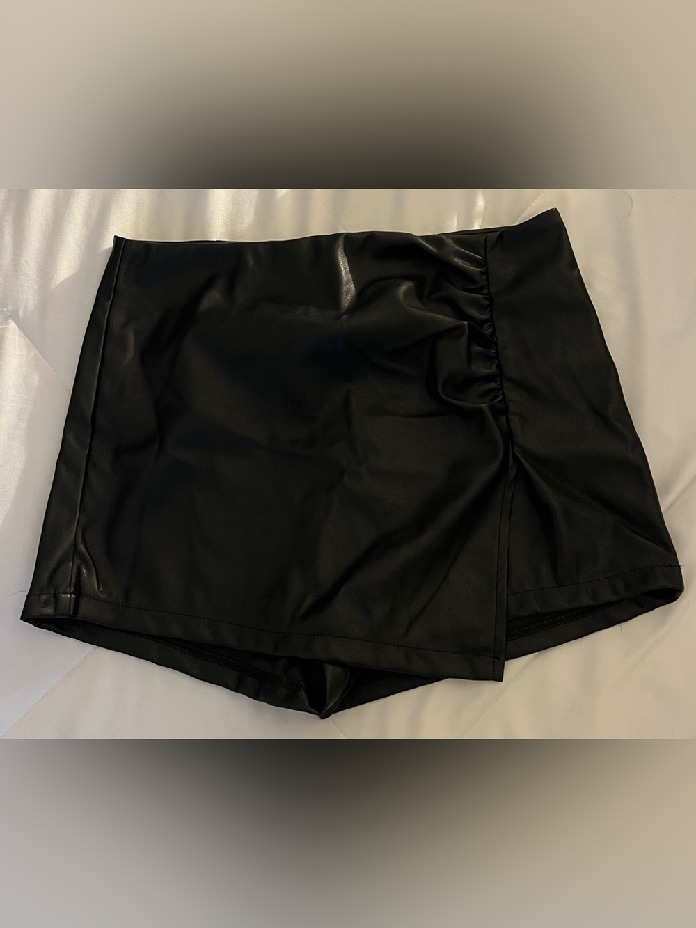 faux leather skort